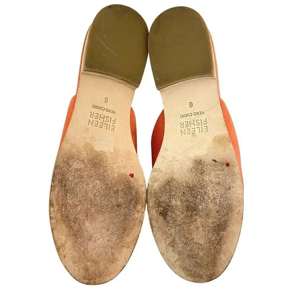 Eileen Fisher Dion Suede Mule Persimmon Slip Ons Lightly Padded Shoes Coral 6 - Picture 9 of 9